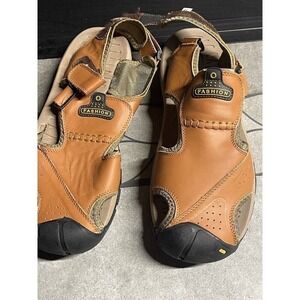 Men's Fashion Trend Handmade Sandals USA Size 14 Color Brown Adjustable Straps.
